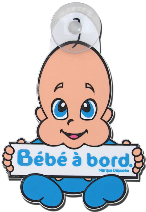Adhésif Ventouse - Bébé à Bord Babebibou Bleu