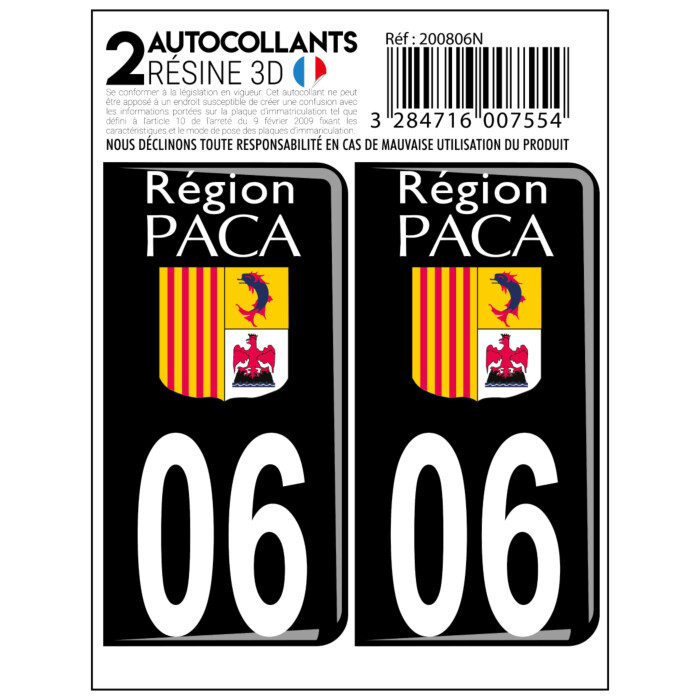 1 sticker plaque immatriculation auto DOMING 3D RESINE FAGNON FRANCE DEPA 19