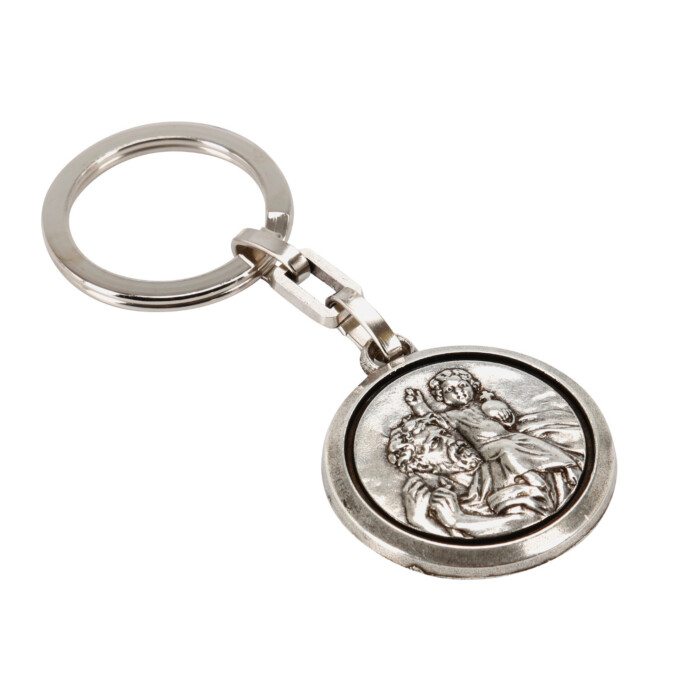 Porte clés argent saint christophe