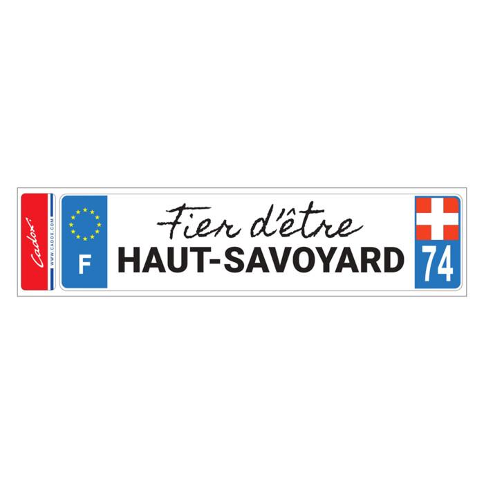 Autocollant - Mini plaque fier d'être Haut - Savoyard (74)